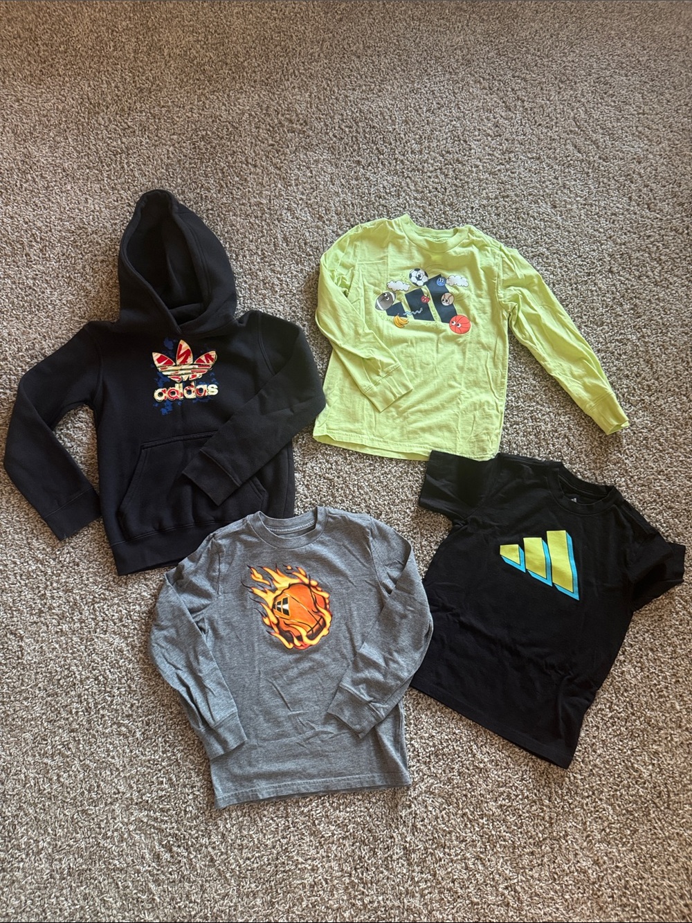 adidas Black Kids Hoodie and shirt bundle